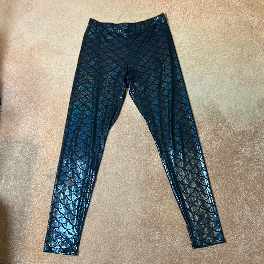 Black sparkling mermaid leggings
